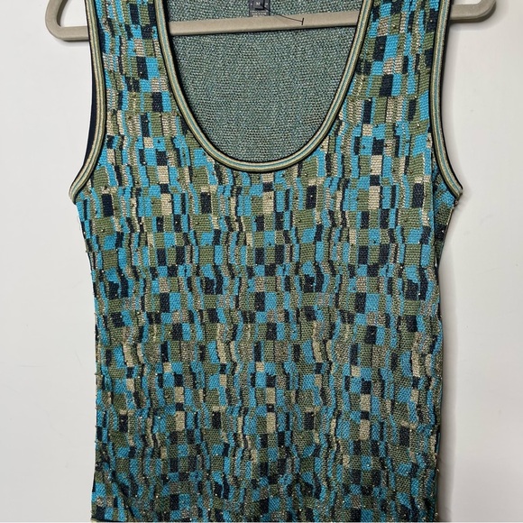 ZAC POSEN Patterned Scoop Neck crochet sleeveless tank sz M - Picture 5 of 9